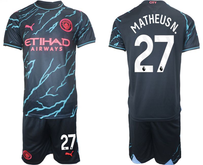 Men 2023-2024 Club Manchester City away blue #27 Soccer Jersey